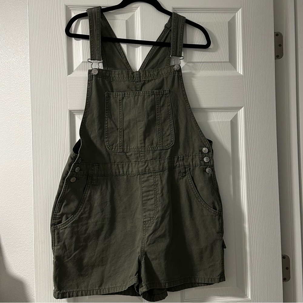 Cotton On Utility Canvas Overall Shorts Size 10